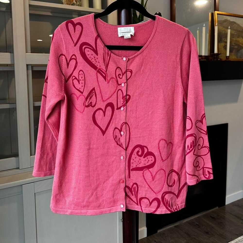 Vintage 90s Christopher & Banks Hand Embroidered Cardigan